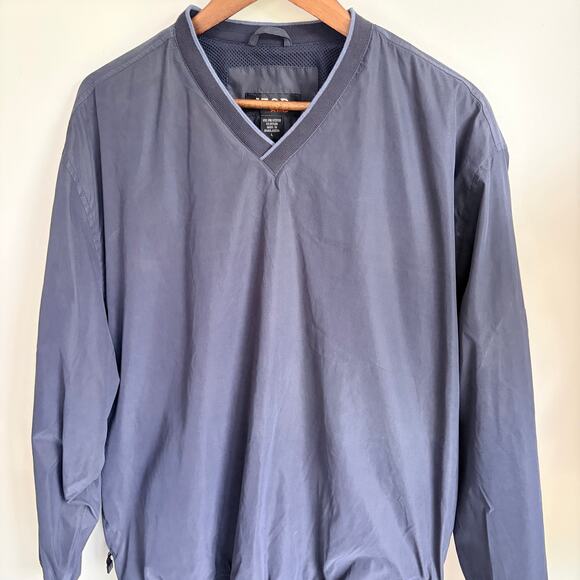 IZOD XFG Dark Blue Men's Large Pullover Jacket Nylon Golf Pockets - Picture 2 of 6